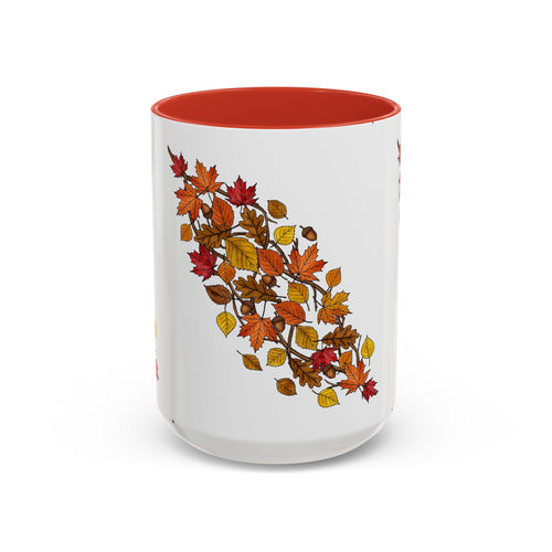 Autumn Fall Leaves Accent Coffee Mug