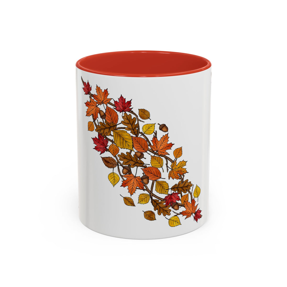 Autumn Fall Leaves Accent Coffee Mug