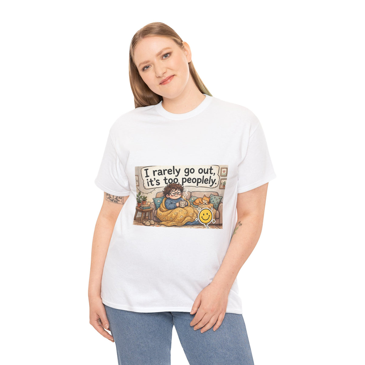 I Rarely Go Out, It’s Too People-ly Funny Introvert T-Shirt