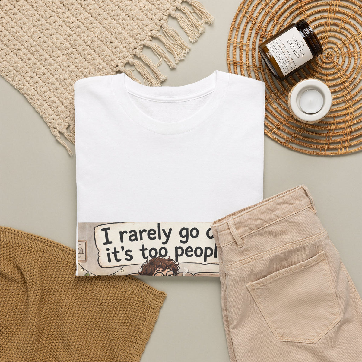 I Rarely Go Out, It’s Too People-ly Funny Introvert T-Shirt