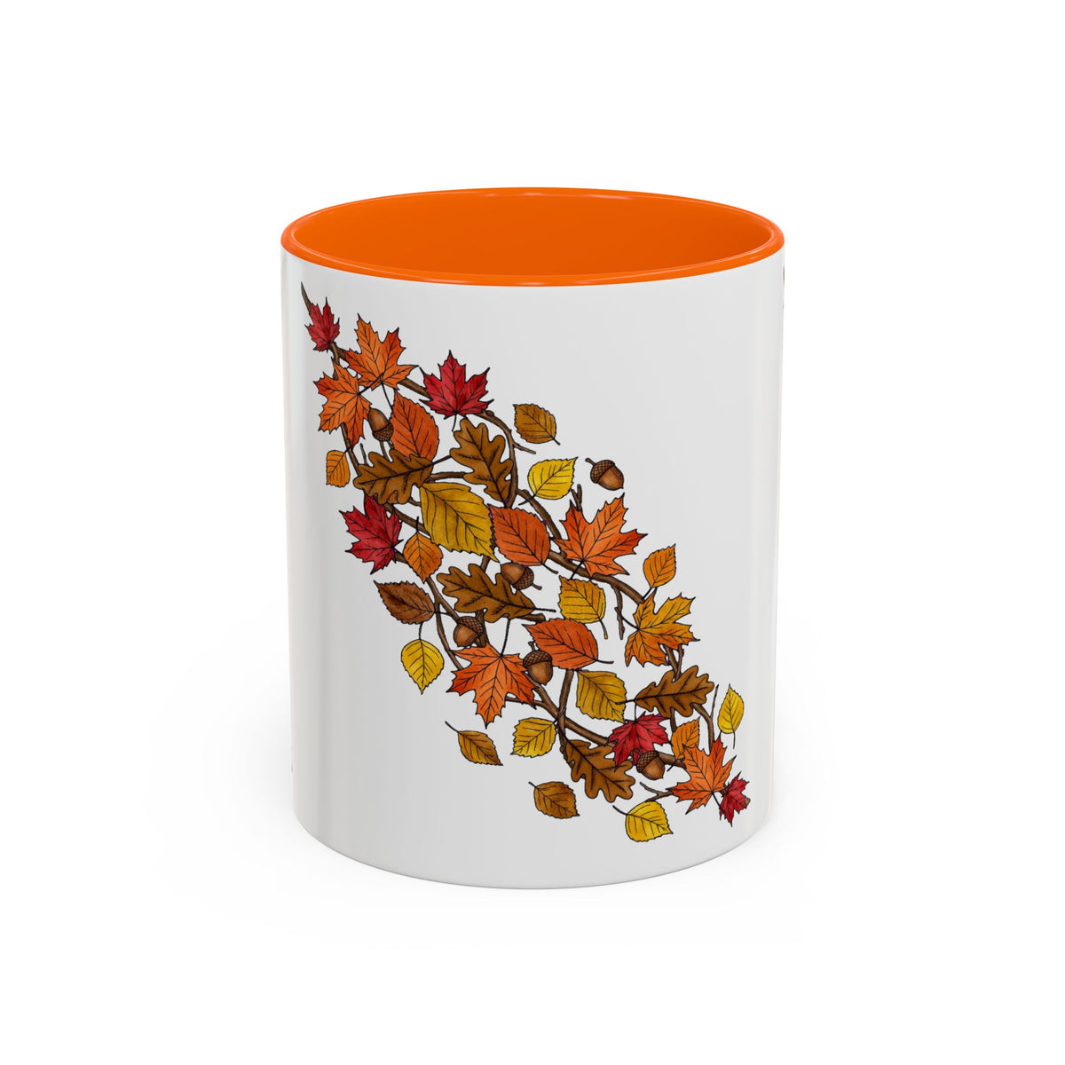 Autumn Fall Leaves Accent Coffee Mug