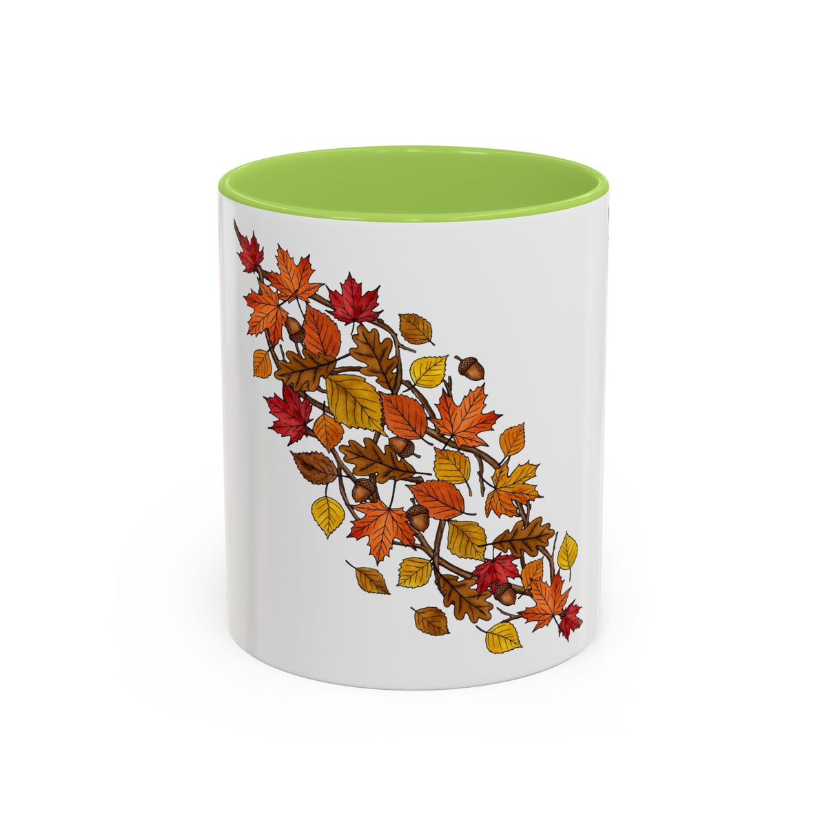 Autumn Fall Leaves Accent Coffee Mug