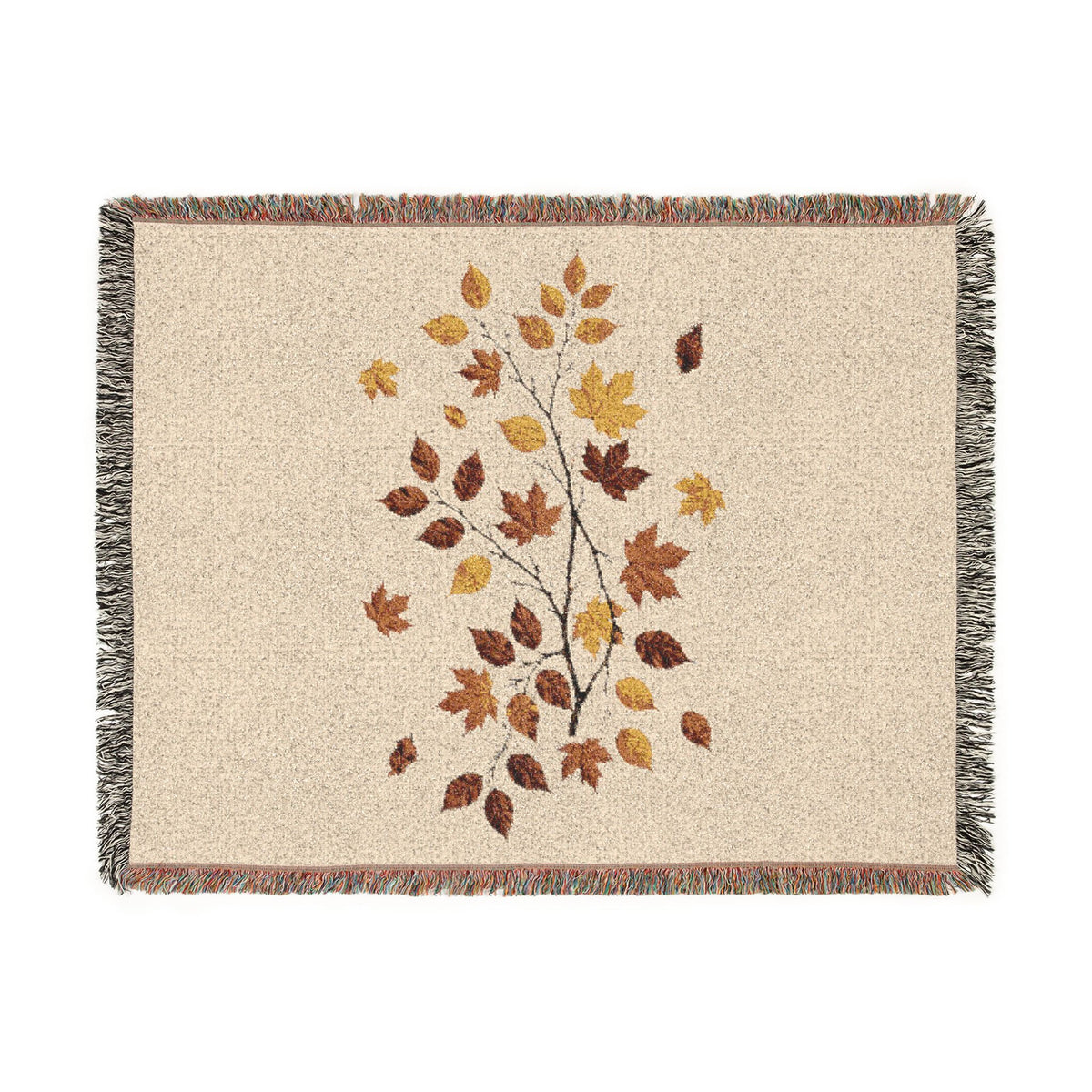 Autumn Falling Leaves Woven Blanket