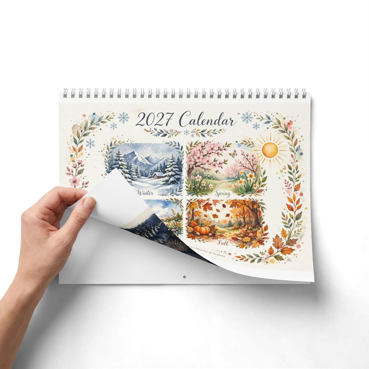2027 Four Seasons Nature Wall Calendar – Seasonal Holiday Artwork