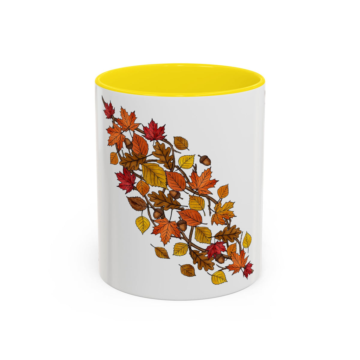 Autumn Fall Leaves Accent Coffee Mug
