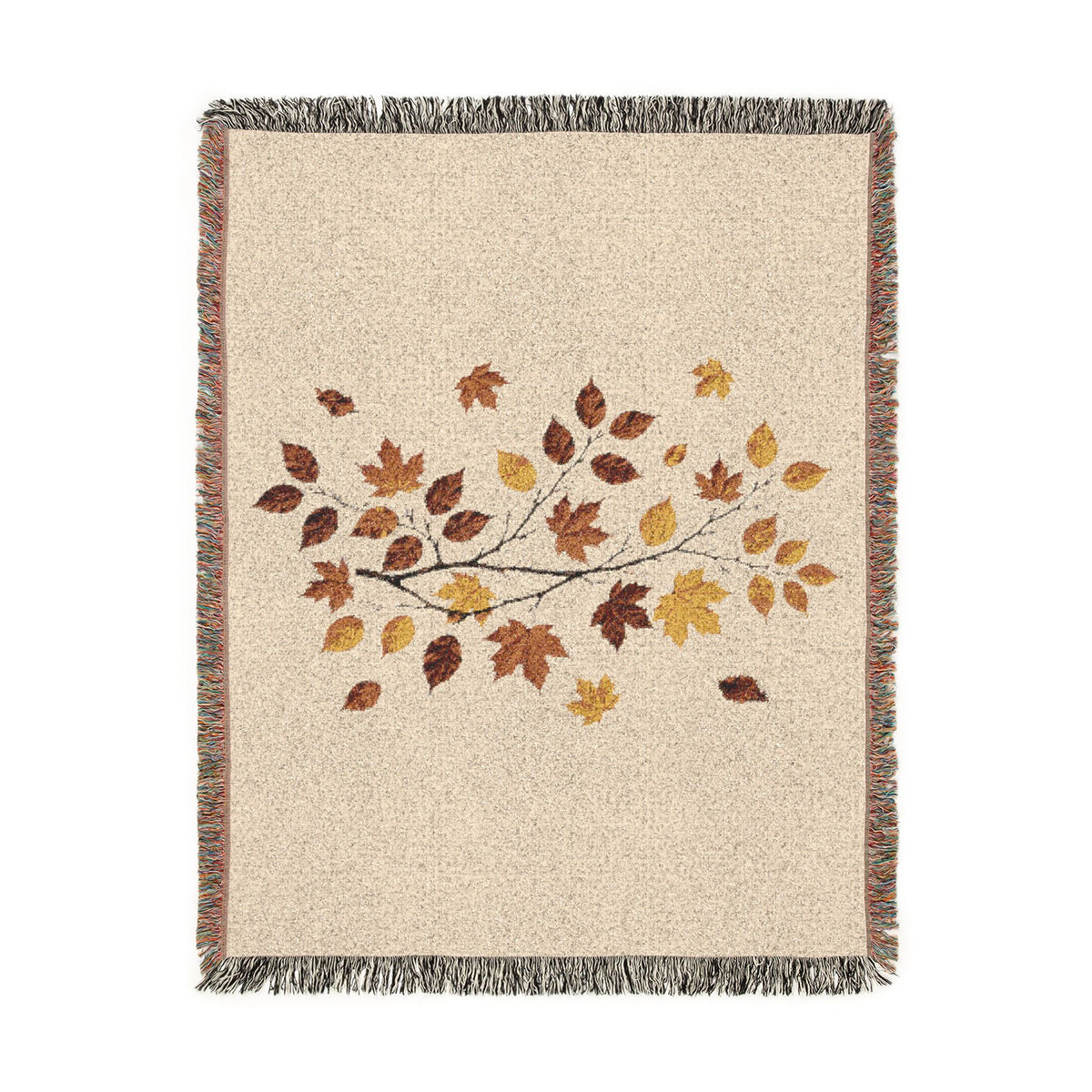 Autumn Falling Leaves Woven Blanket