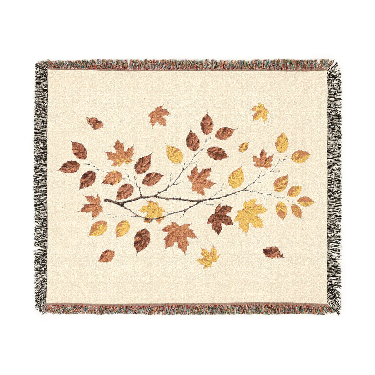 Autumn Falling Leaves Woven Blanket