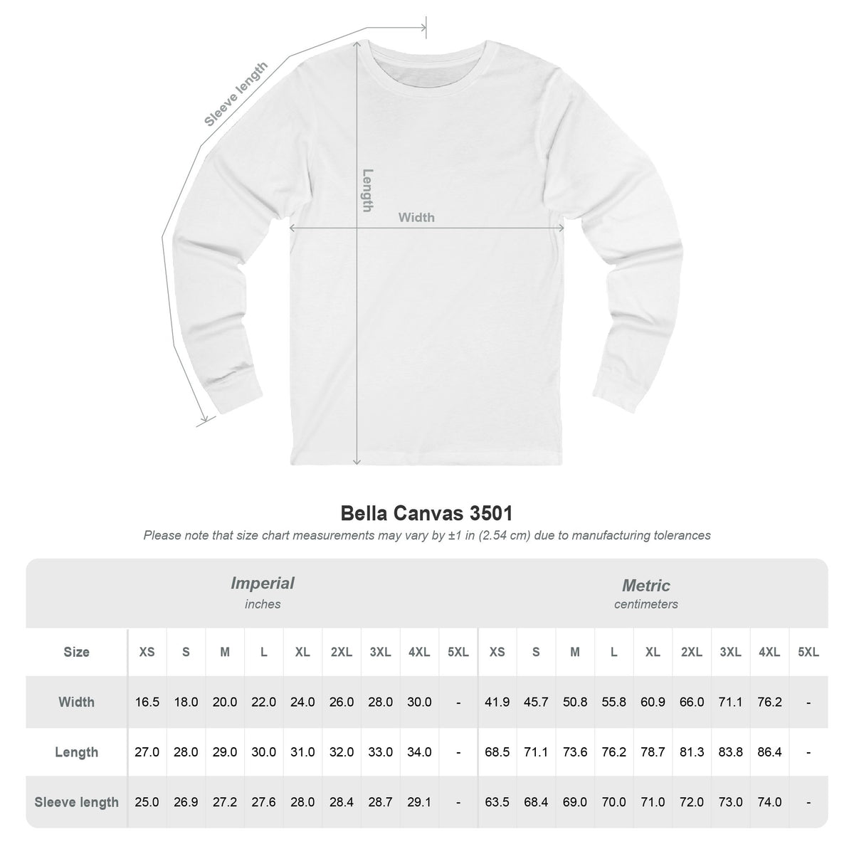 Custom Design Unisex Jersey Long Sleeve Tee