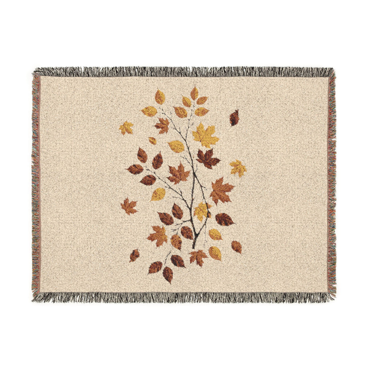 Autumn Falling Leaves Woven Blanket