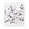Purple Botanical Branch Throw Blanket