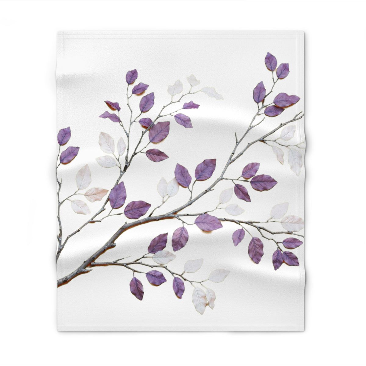 Purple Botanical Branch Throw Blanket