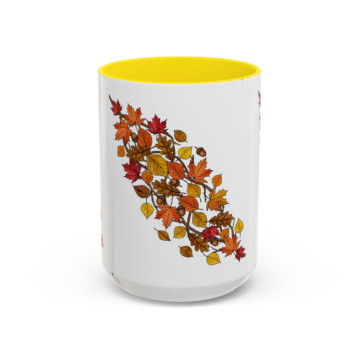 Autumn Fall Leaves Accent Coffee Mug