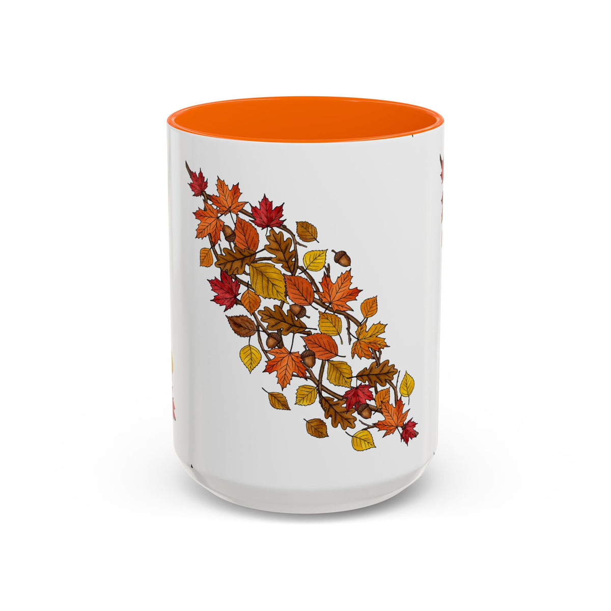 Autumn Fall Leaves Accent Coffee Mug